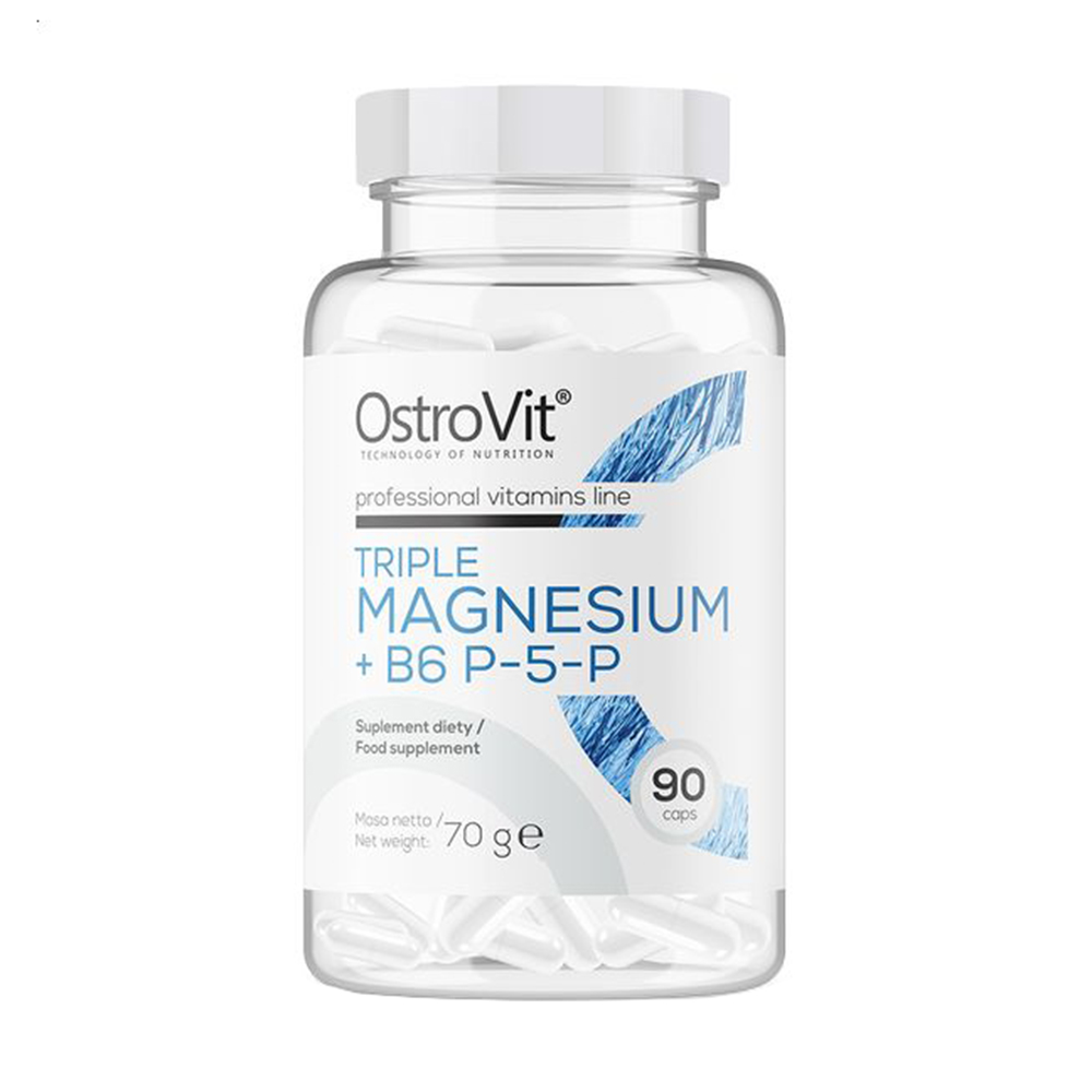 Вітамінно-мінеральний комплекс OstroVit Triple Magnesium + B6 P-5-P, 90 капсул